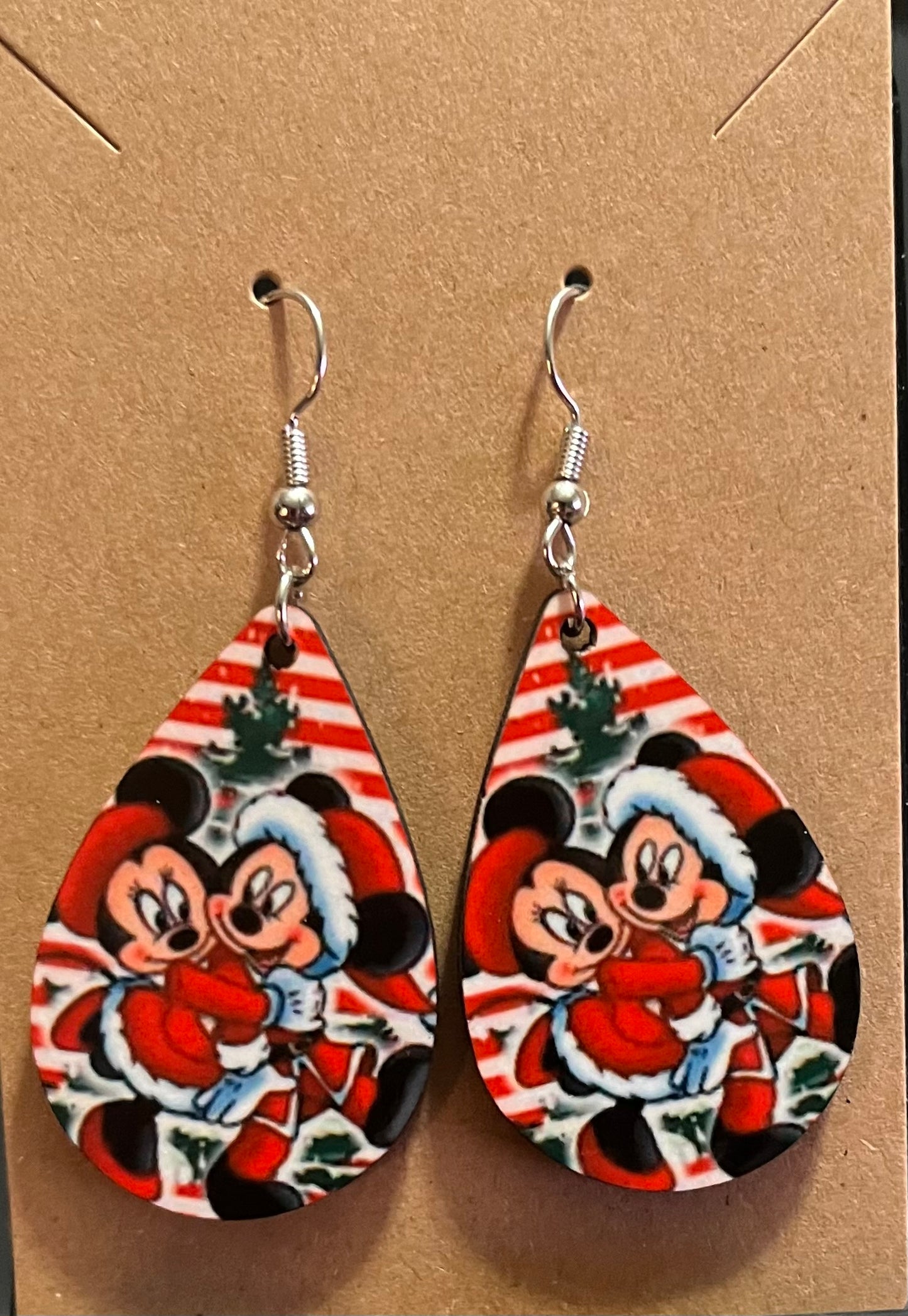 Earrings- Christmas Mickey and Minnie Claus