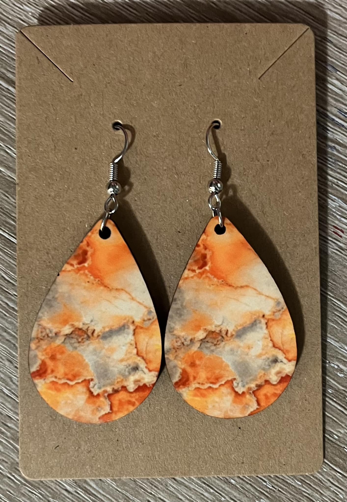 Earrings- Colors Marble Burnt Orange