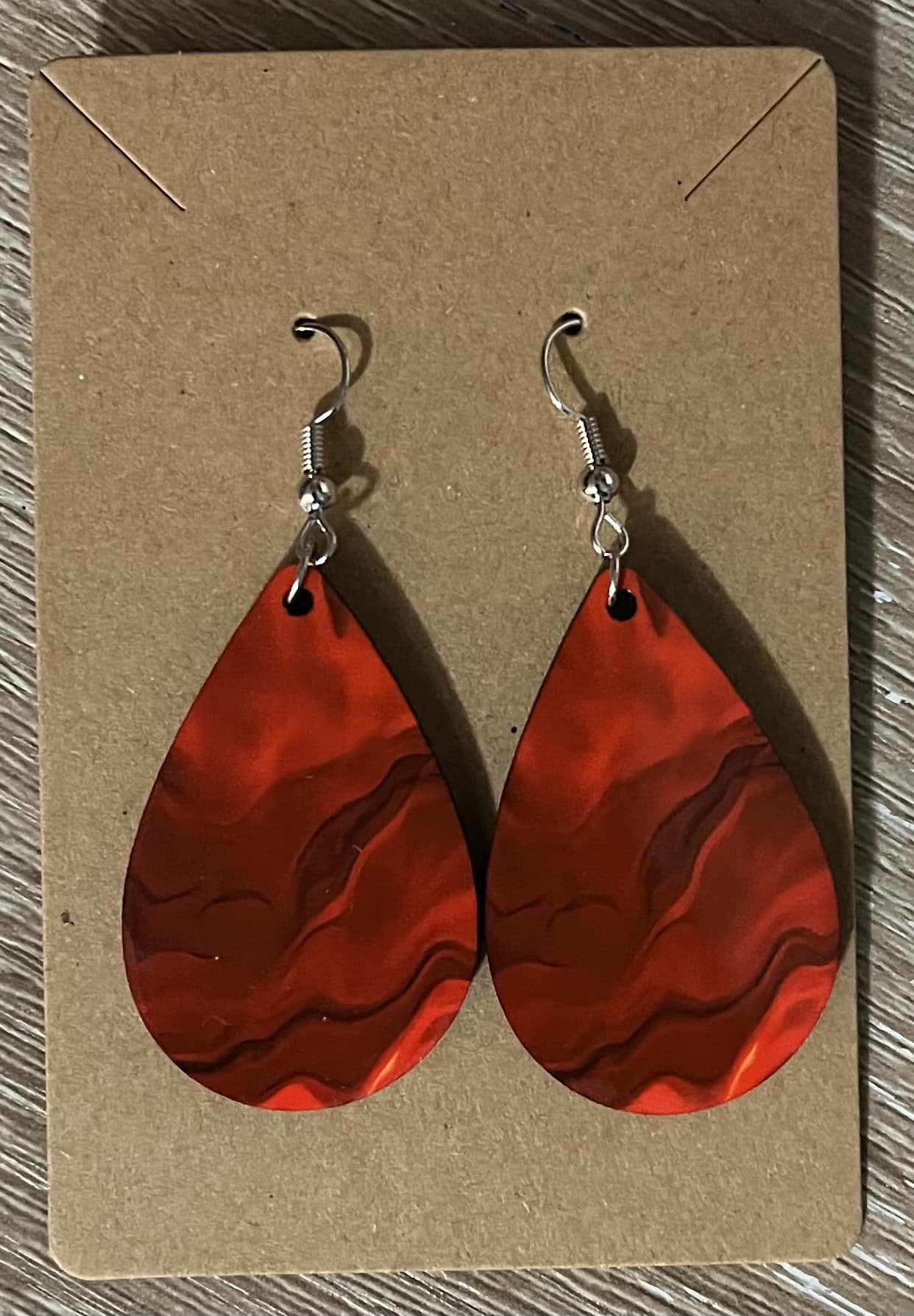 Earrings- Colors Marble Red