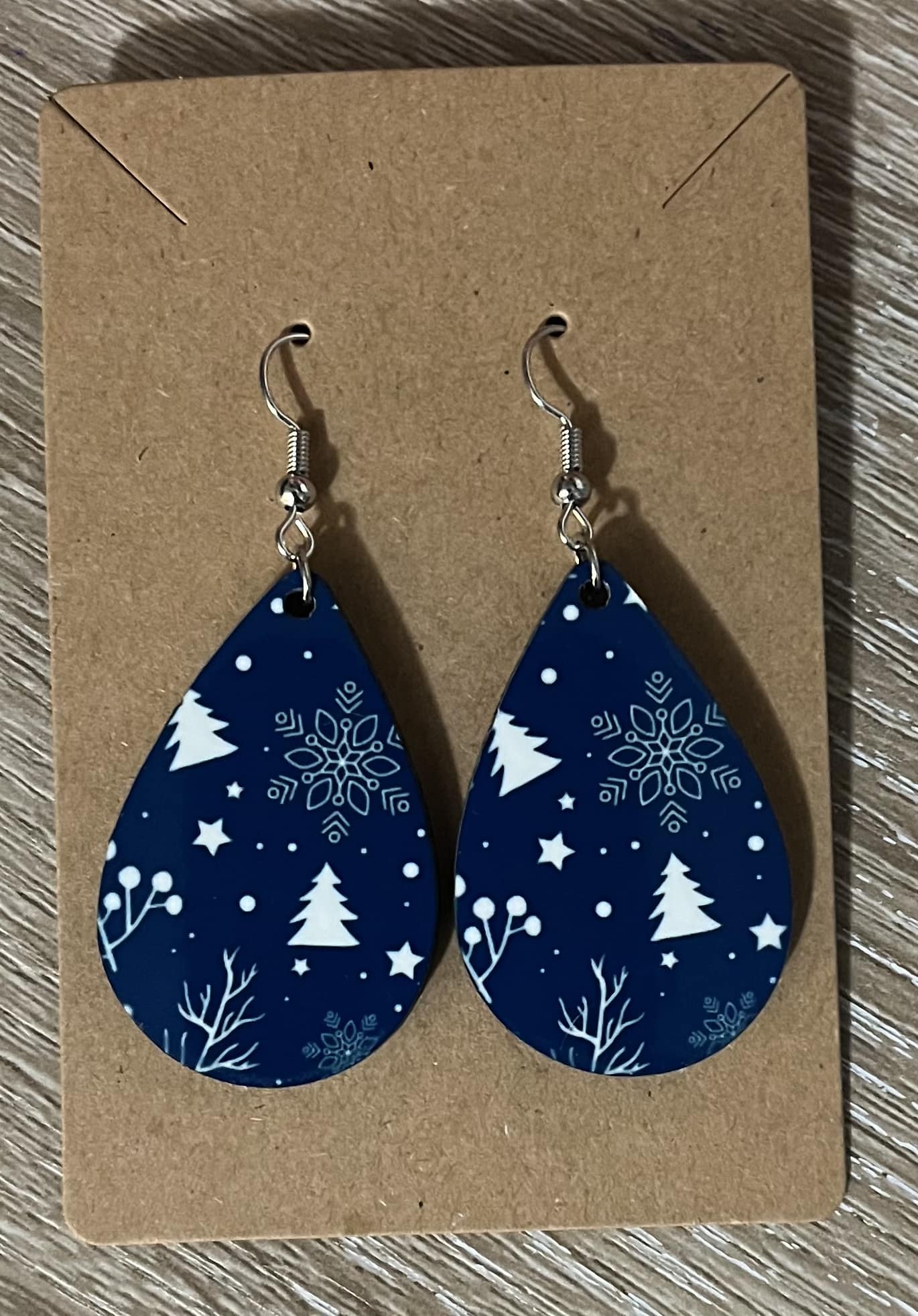 Earrings- Winter Blue and White