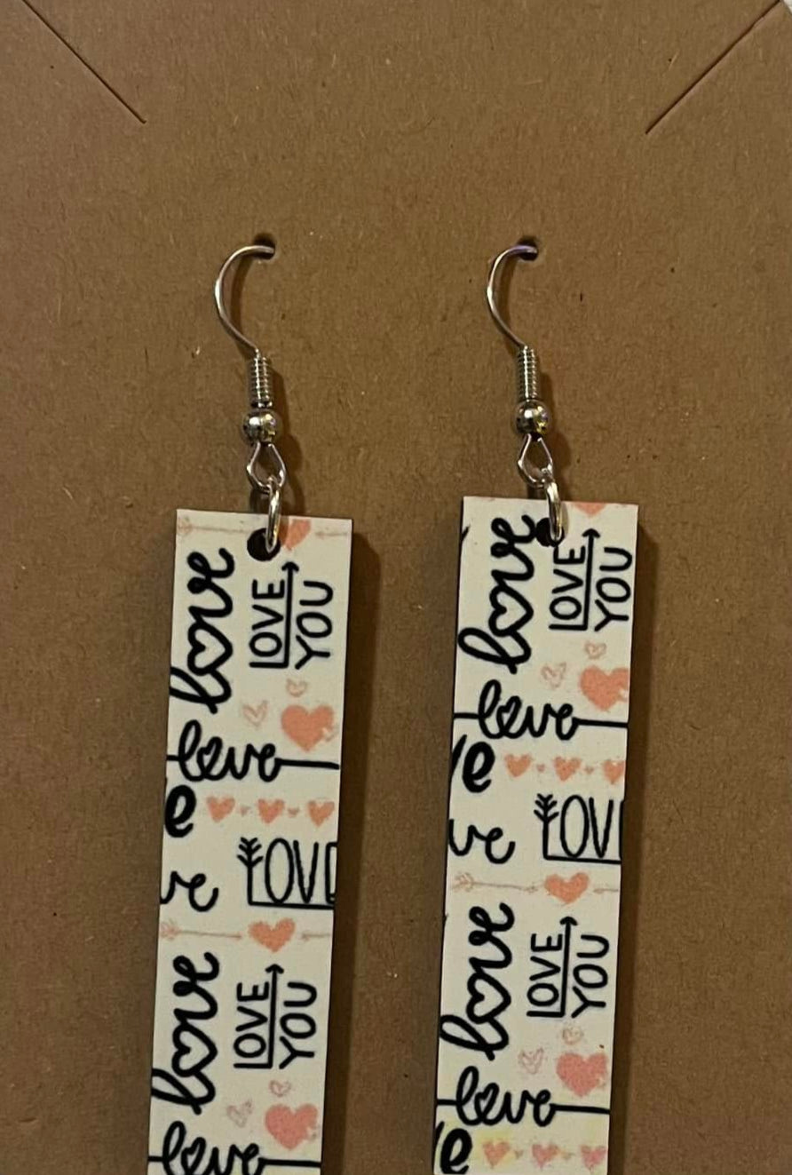 Earrings- Valentine's Day Love You