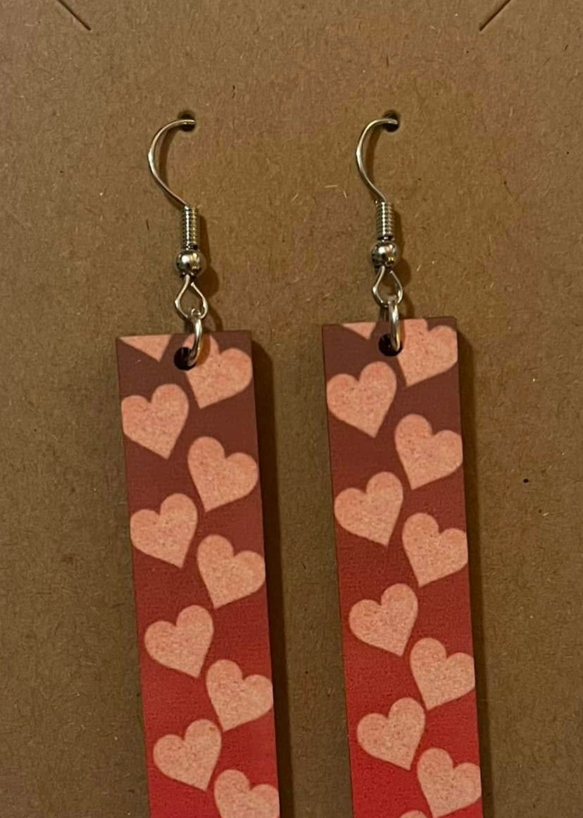 Earrings- Valentine's Day Pink Hearts
