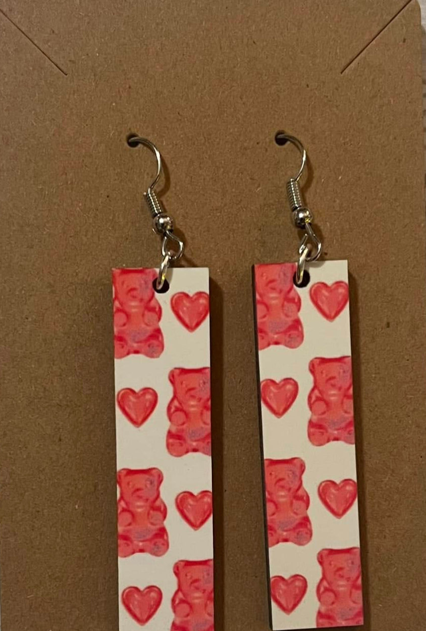 Earrings- Valentine's Day Gummy Bears and Hearts