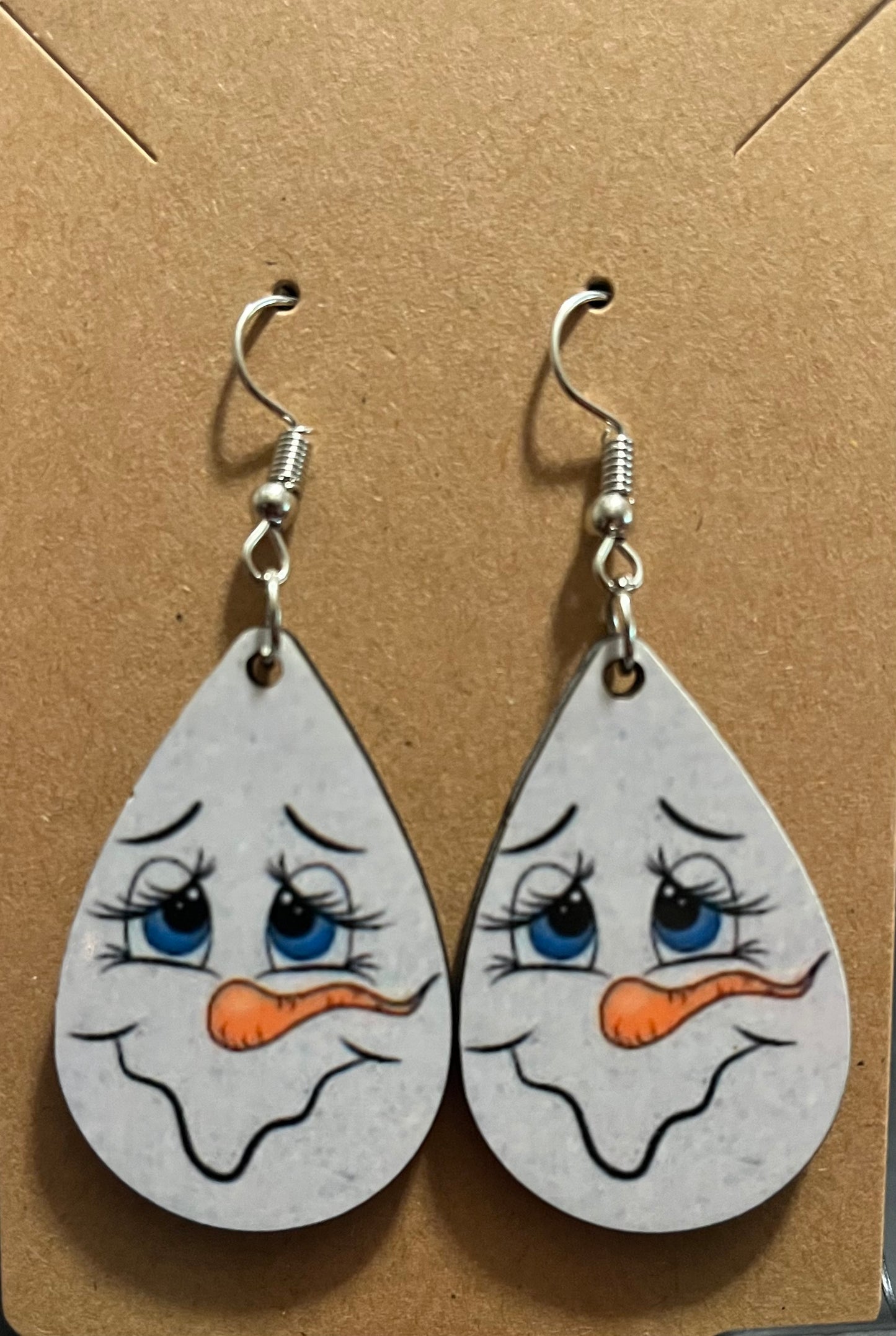 Earrings- Christmas Snowman Face