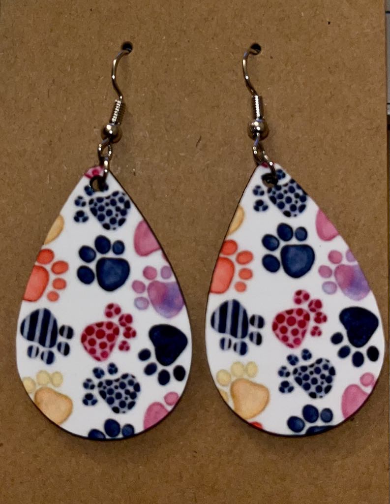 Earrings- Animals/Animal Print Paw Prints