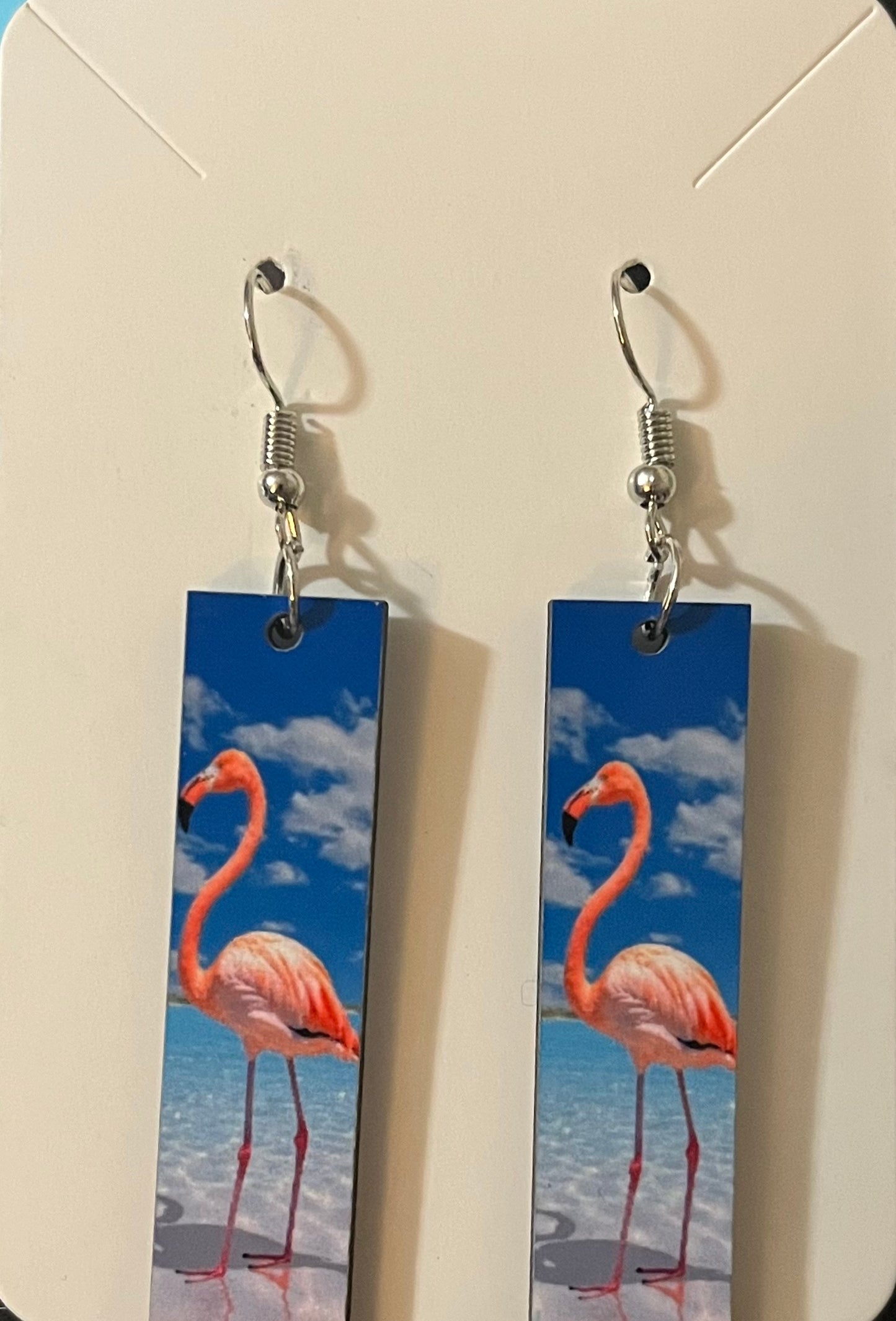 Earrings- Animals/Animal Print Flamingo Rectangular Shape