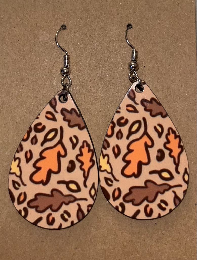 Earrings- Fall cartoon leaves