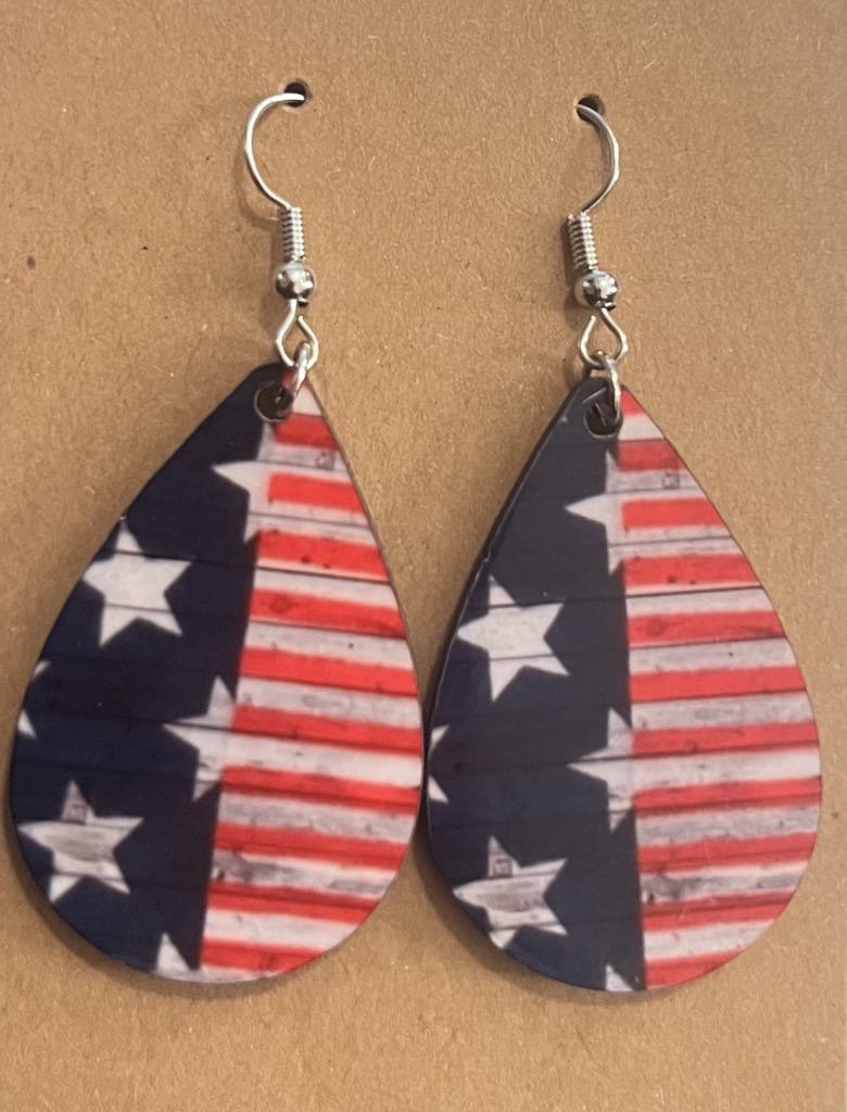 Earrings- Fourth of July Red White and Blue