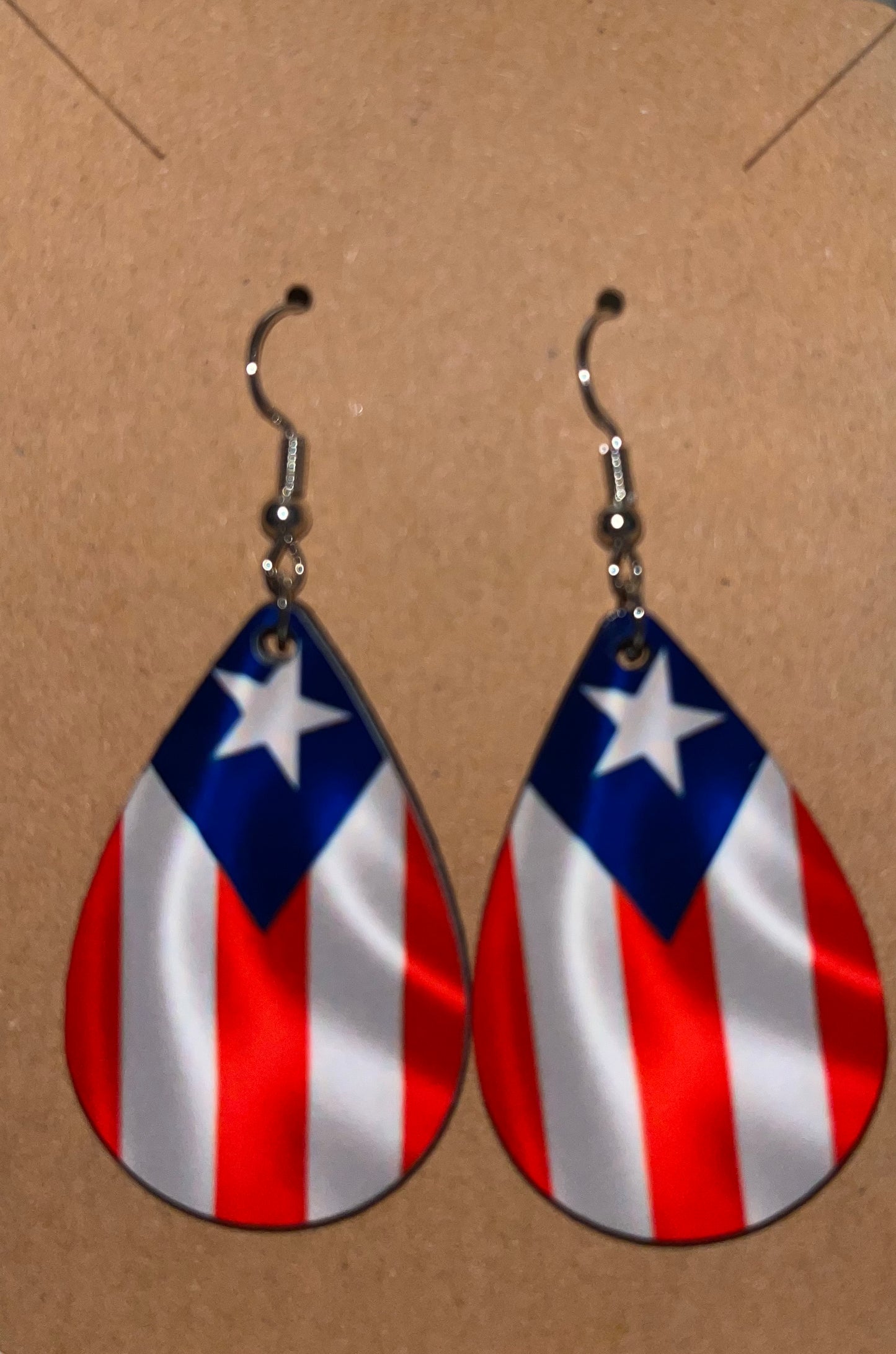Earrings- Flags Puerto Rico