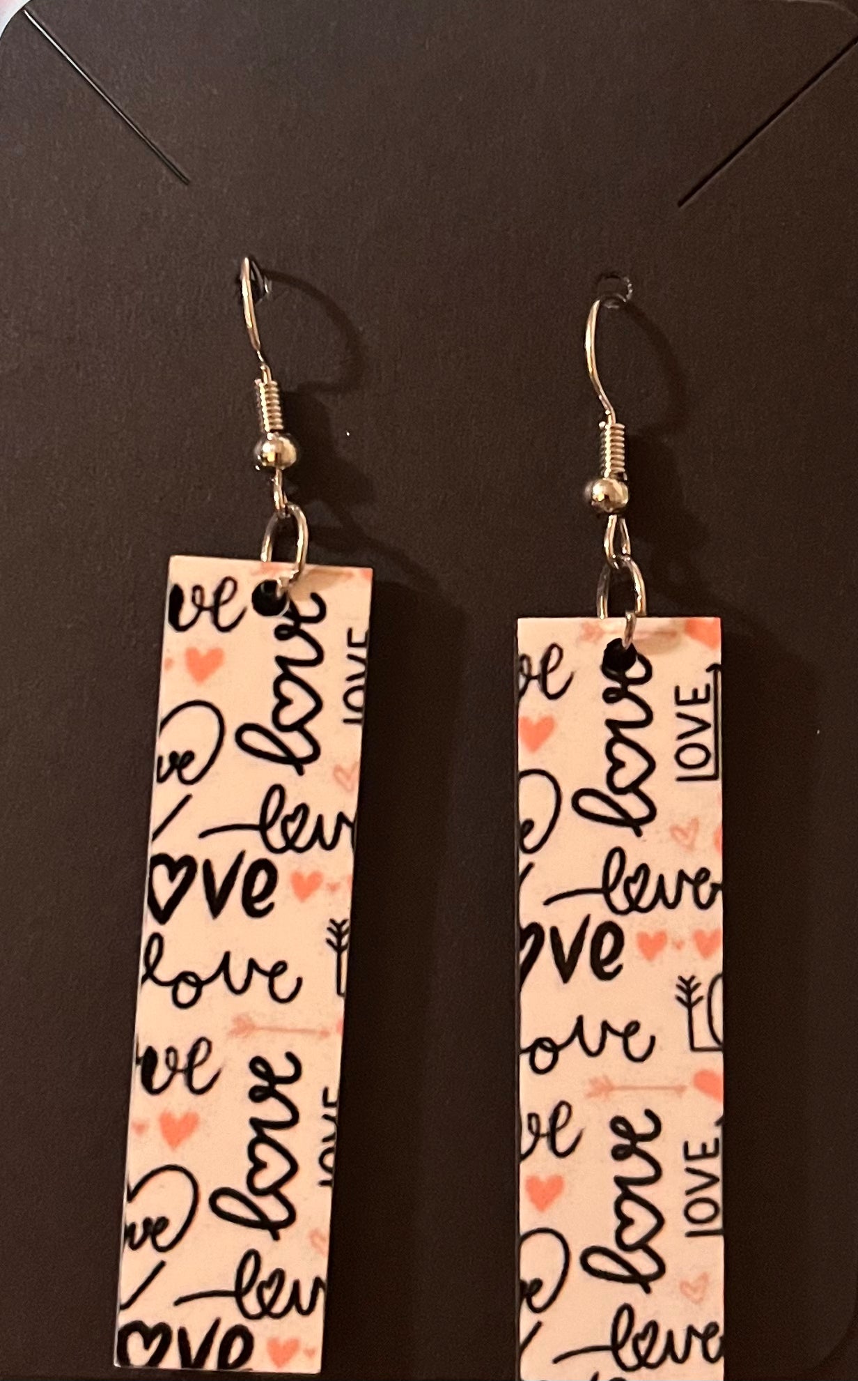 Earrings- Valentine's Day Rectangular Shape Love