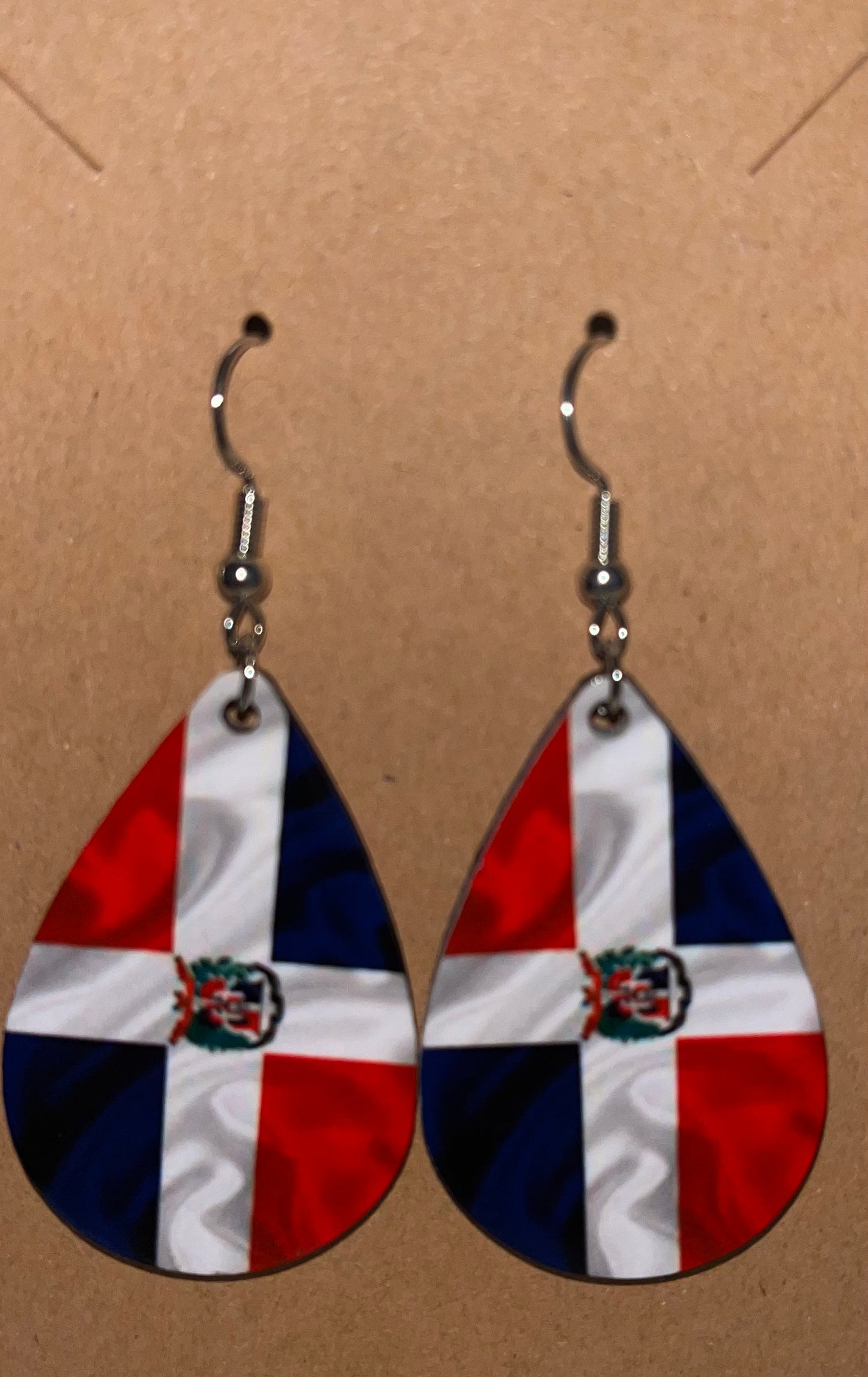 Earrings- Flags Dominican Republic