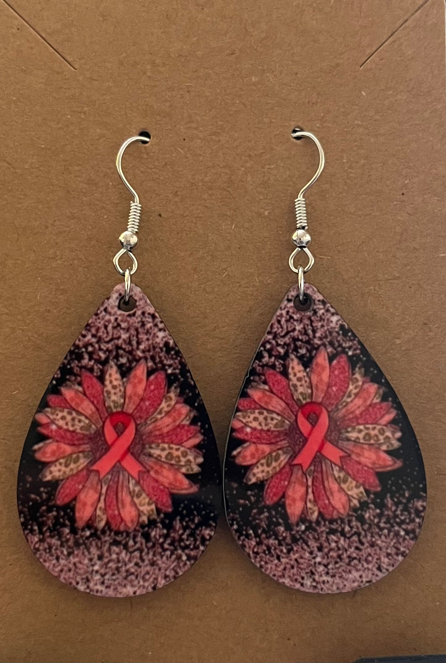 Earrings- Health Awareness Breast Cancer Ribbon