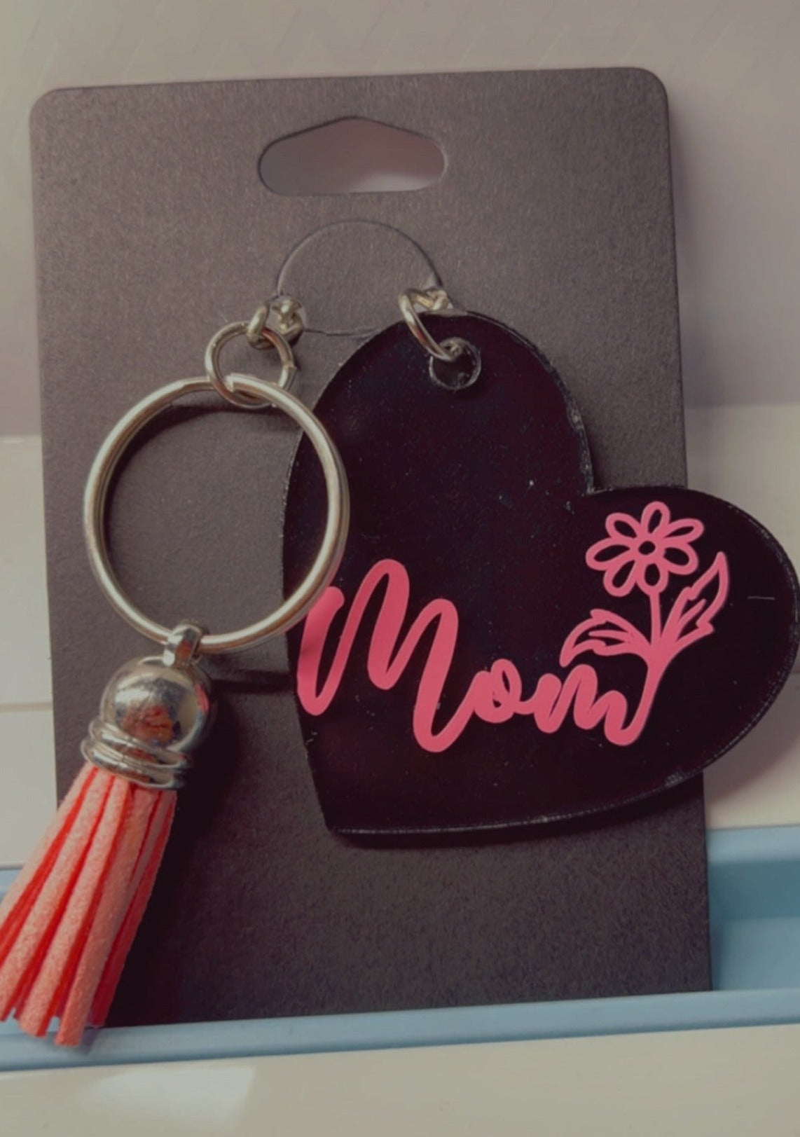 Keychains- Mom with Flower