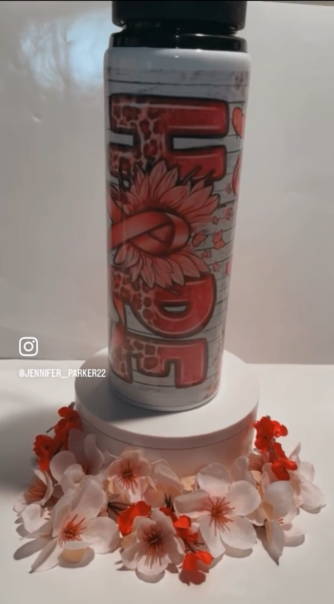 25 oz Water Bottle -Hope-Cancer Awareness