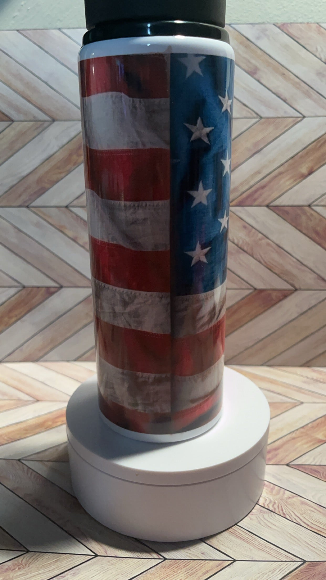 25 oz Water Bottle - Solider with flag