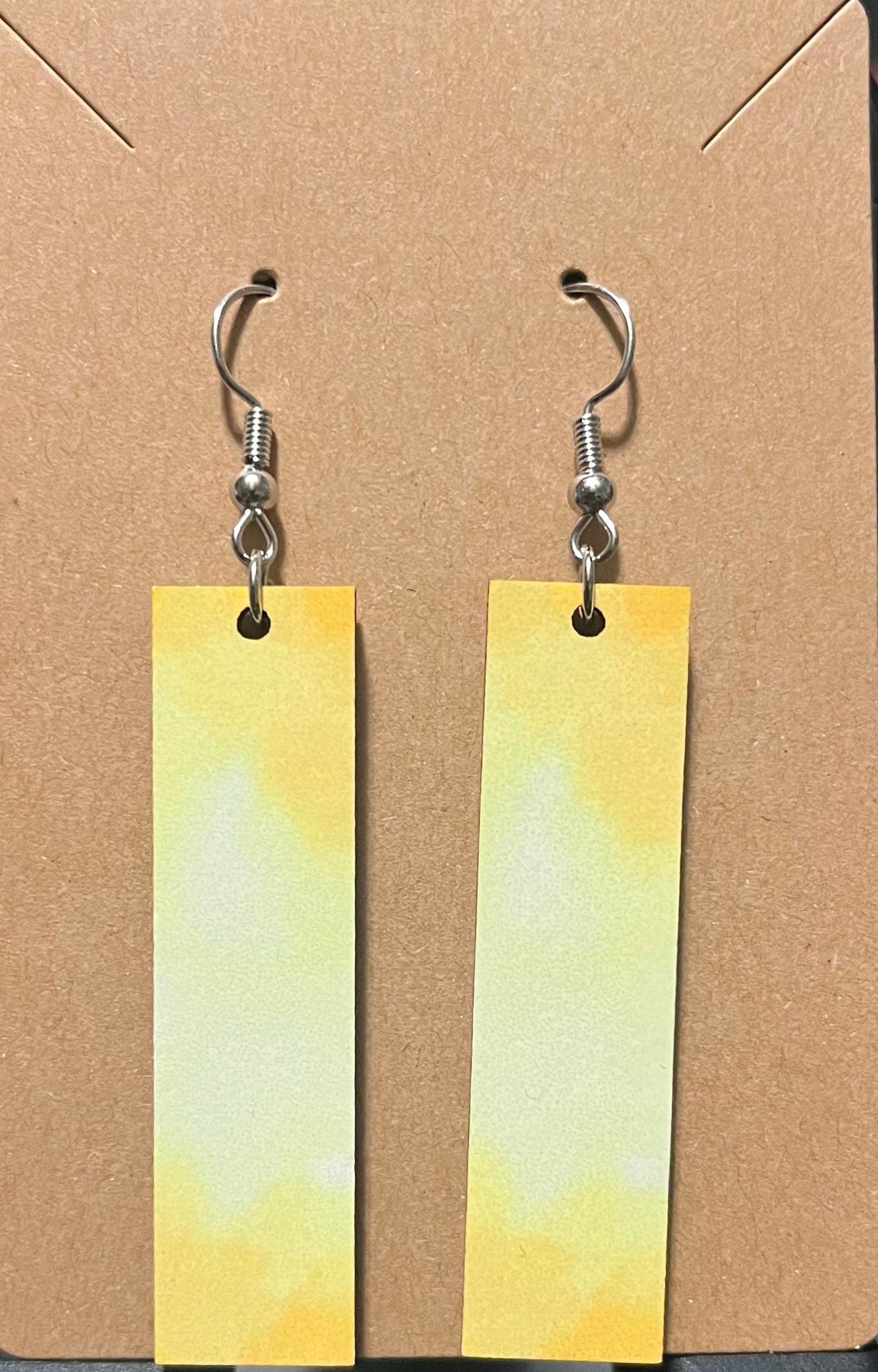 Earrings- Colors Rectangular Yellow