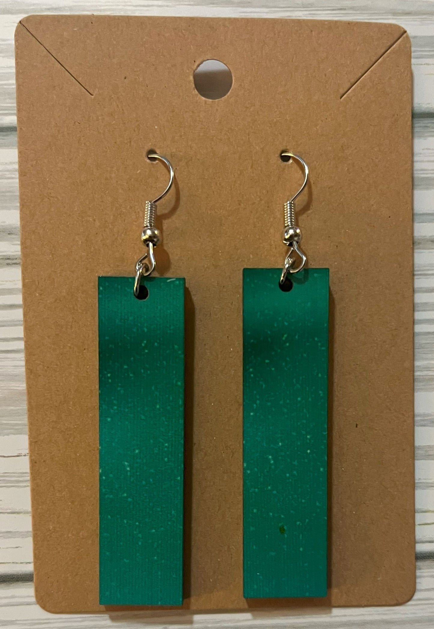 Earrings- Colors Rectangular Green