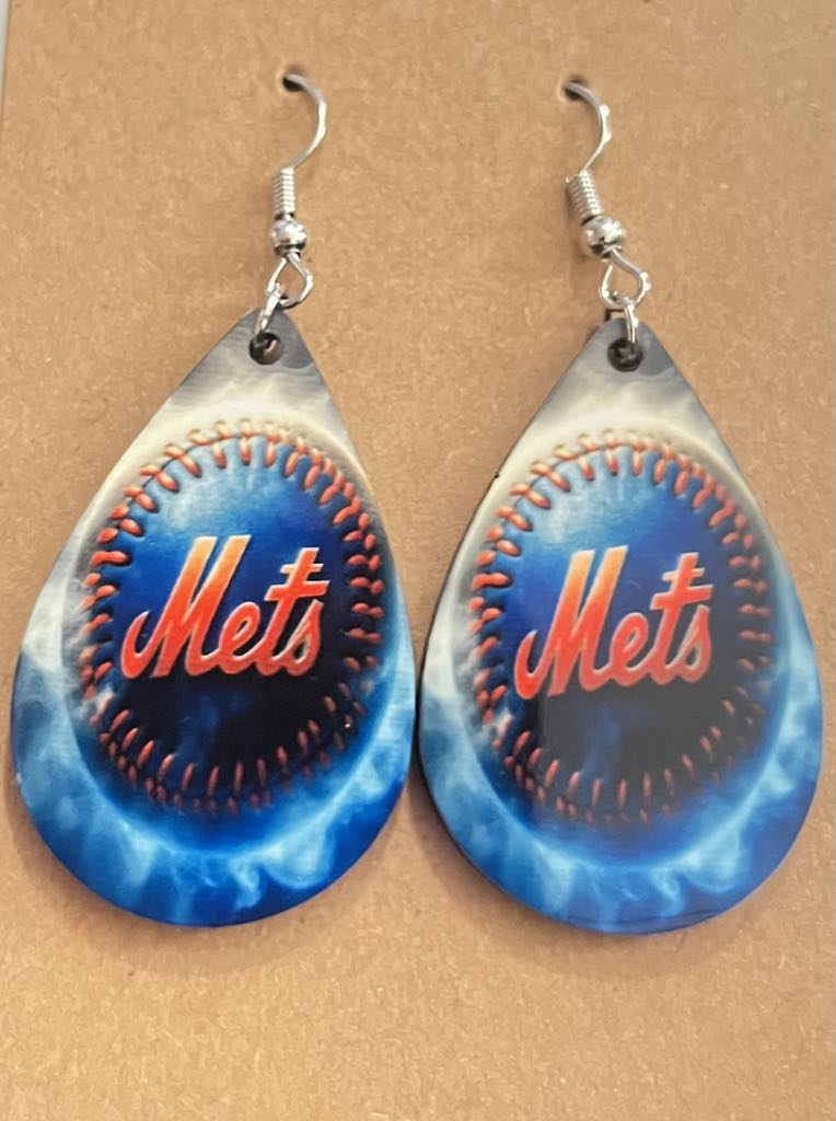 Earrings- Sports Baseball Mets