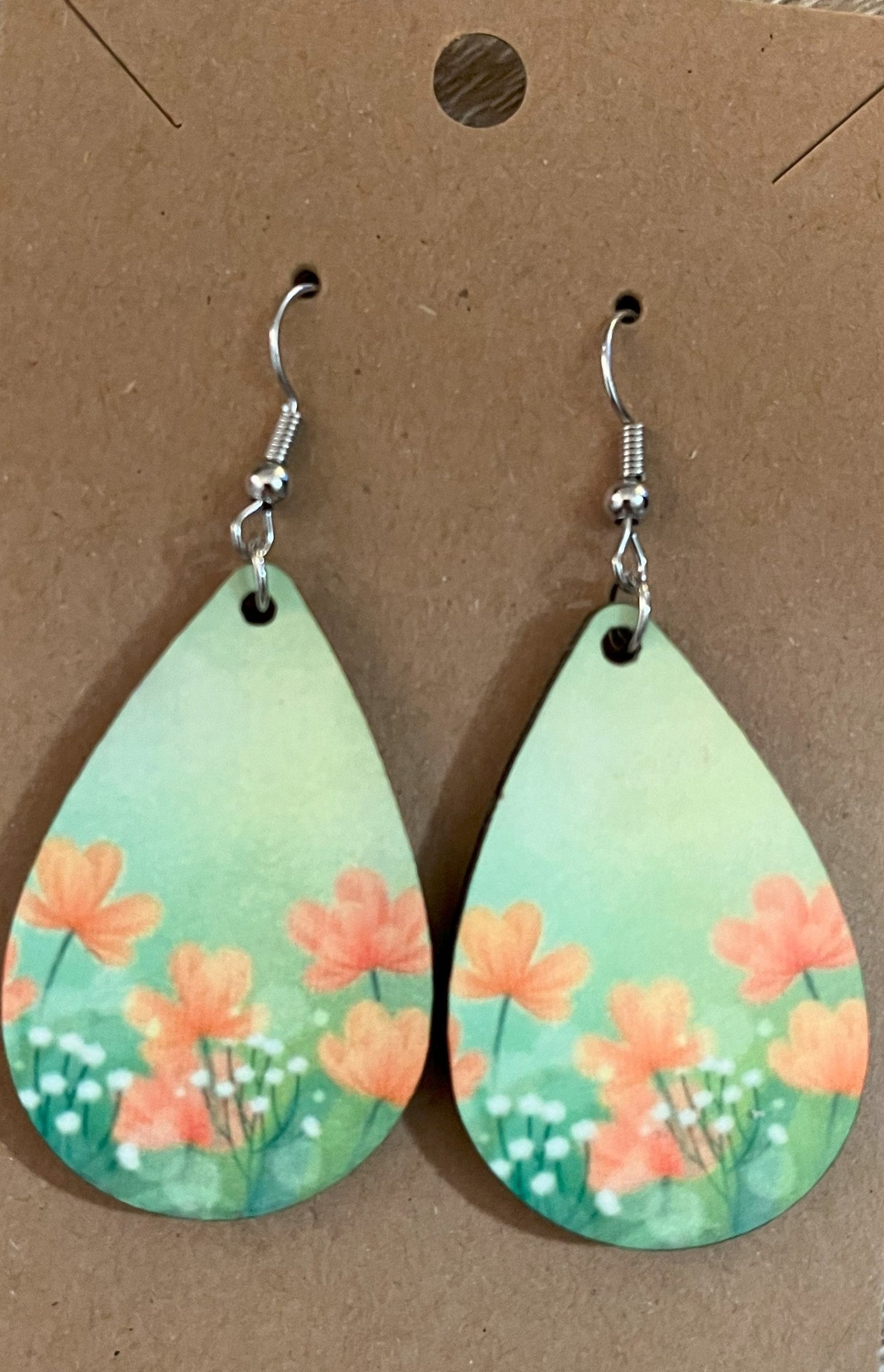 Earrings- Flowers Orange Wildflower