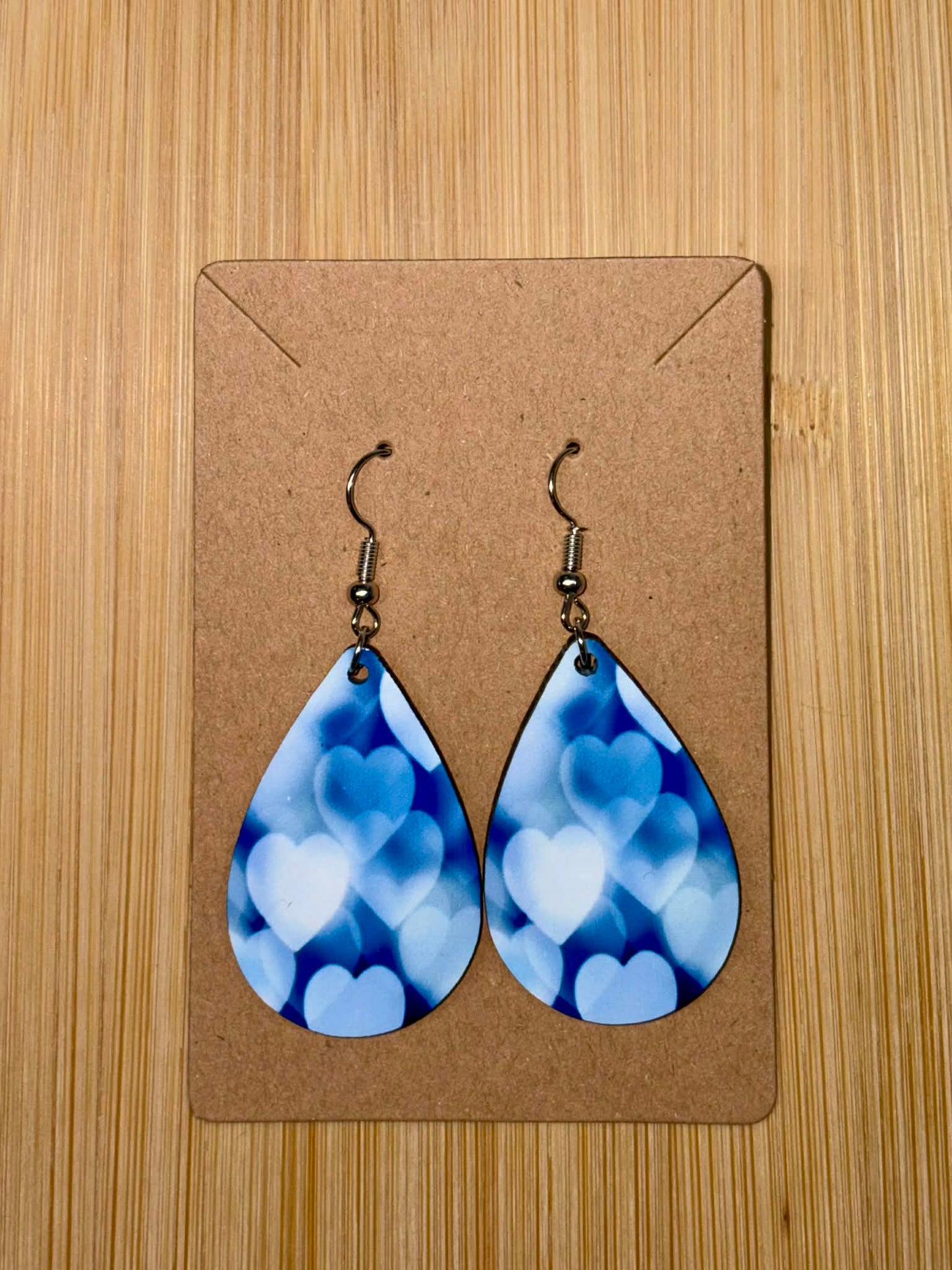Earrings- Valentine's Day Blue Hearts