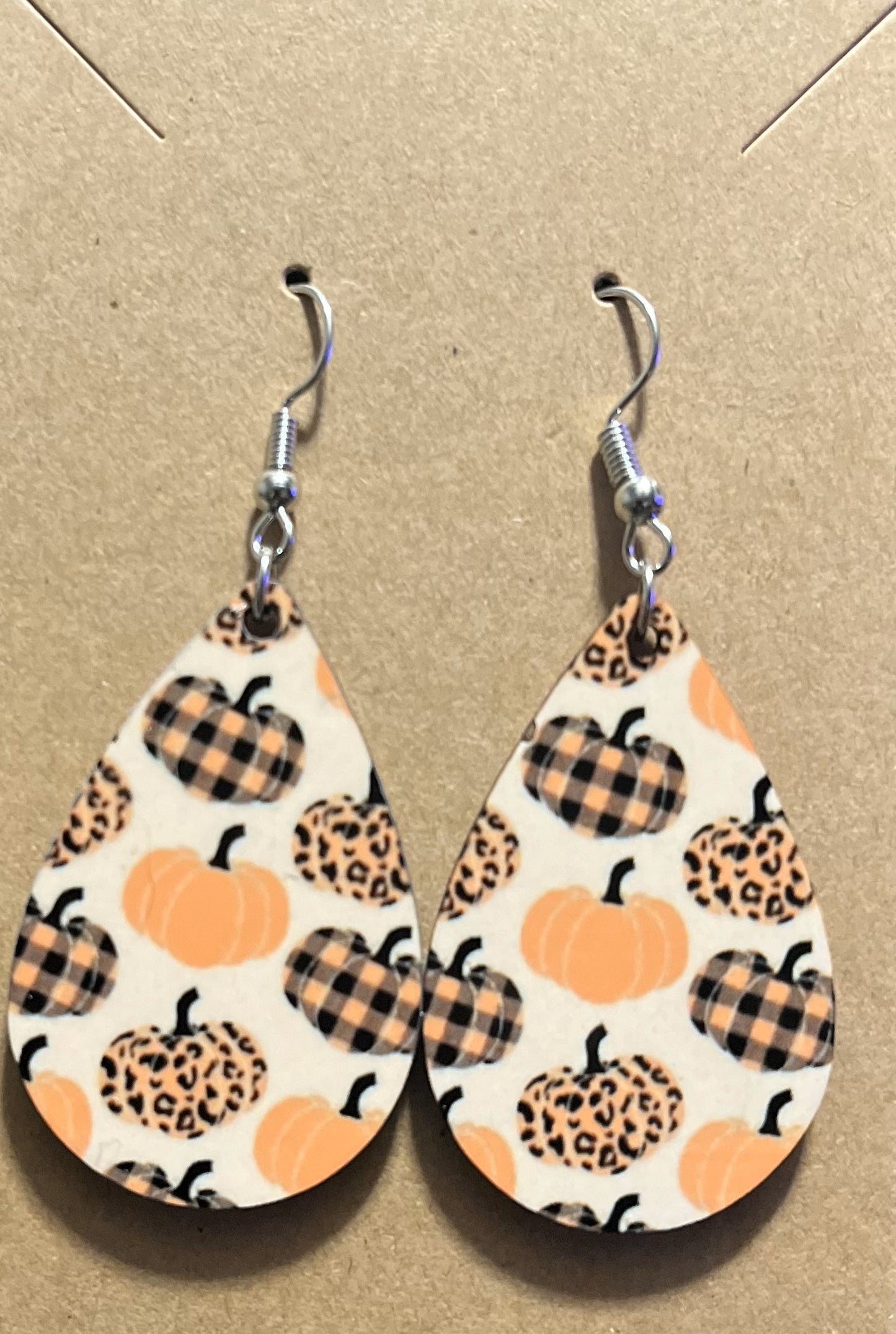 Earrings- Fall Plaid Pumpkins