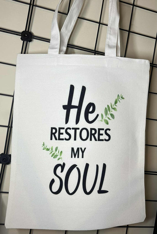 Tote Bag- He Restores My Soul