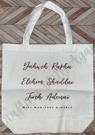Tote Bag- Yahweh Rapha Elohim Shaddai Jireh Adonai