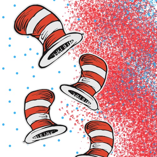 Earrings- Teacher's Dr. Seuss Hats and Glitter